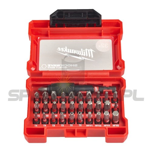 ZESTAW 32 BITÓW SHOCKWAVE W KASECIE MILWAUKEE 4932464240