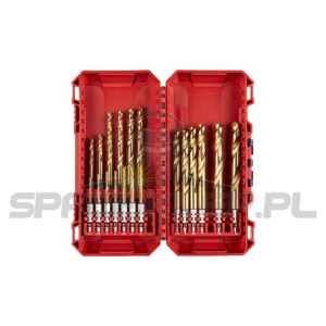 Zestaw wierteł udarowych do metalu MILWAUKEE Shockwave HSS-G Tin Red Hex 2-10 mm 4932493866