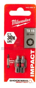 BIT SHOCKWAVE TX15X25MM 2SZTMILWAUKEE 4932430872