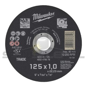 TARCZA DO METALU 125X1X22,2MM MILWAUKEE 4932479578
