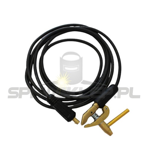 Przewód masowy spawalniczy 50mm2 5m + wtyk 35-50 + zacisk kleszczowy