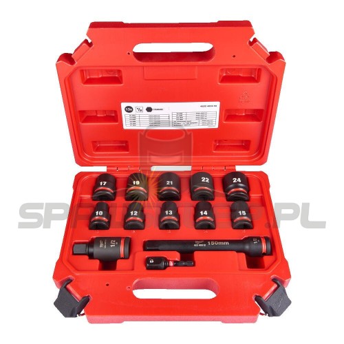 Zestaw nasadek udarowych 1/2'' 13 el. Shockwave MILWAUKEE 4932480456