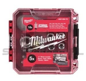 Zestaw narzędzi Milwaukee 1/4" z nasadkami Four Flat Sides 25 el. 4932499470
