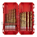 Zestaw wierteł do metalu MILWAUKEE HSS-G  TIN  Red Hex 1-10 mm 19 szt 4932499763