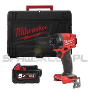 Zakrętarka udarowa akumulatorowa 1/4 HEX 226 Nm M18FID3-0X MILWAUKEE 4933479864 + akumulator M18B5 5Ah